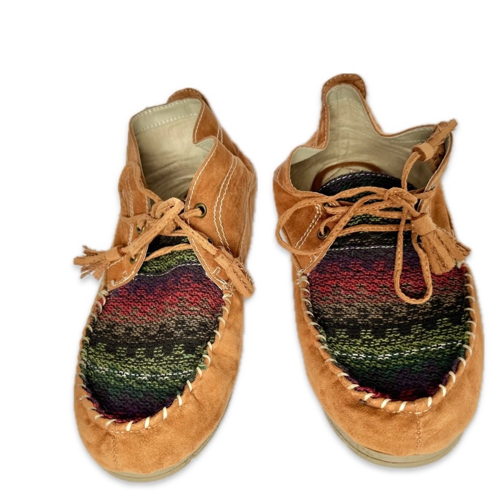 Sugar Women’s Boho Earthy Woven Festival Tan Moccasin Women’s Casual Shoes